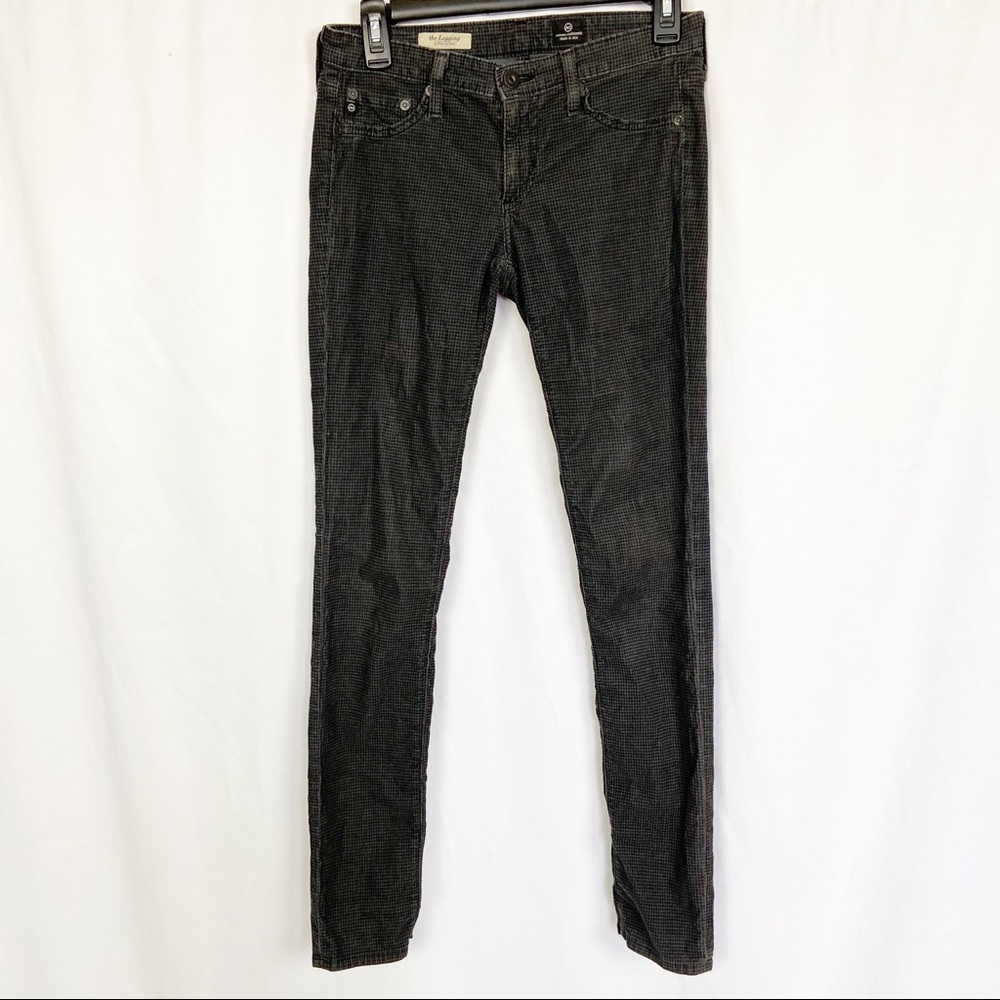 Ag Gray & Black Houndstooth Skinny Legging Jean 27